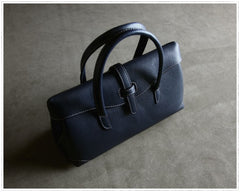 Womens Navy Work Leather Handbag Purse Leather Gray Work Shoulder Bag Handbag Purse for Ladies