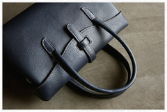 Womens Navy Work Leather Handbag Purse Leather Gray Work Shoulder Bag Handbag Purse for Ladies