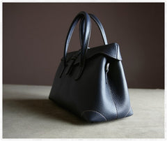 Womens Navy Work Leather Handbag Purse Leather Gray Work Shoulder Bag Handbag Purse for Ladies