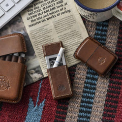 Cool Mens Leather Portable Ashtray Travel Ashtray Pocket Ashtray Lighter for Men