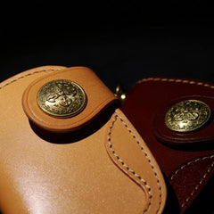 Handmade Leather billfold Biker Wallet Mens Cool Car Key Wallet Pouch Car KeyChain for Men