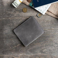Cool Leather Mens Slim Small Wallet Men billfold Bifold Wallets for Men