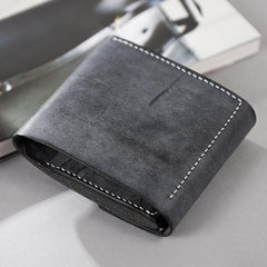 Handmade Leather Mens Cool Slim Leather Wallet Men billfold billfold Wallets Trifold for Men