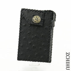 Handmade Cool Leather Mens Vintage Black Cigarette Holder Case Cigarette Holder for Men