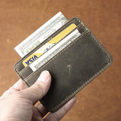 Handmade Leather Mens Cool billfold Wallet Card Holder Small Card Slim Wallets for Men