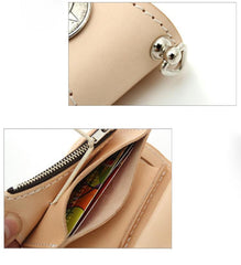 Cool Leather Small Biker Chain Wallet Mens Handmade billfold Chain Wallet