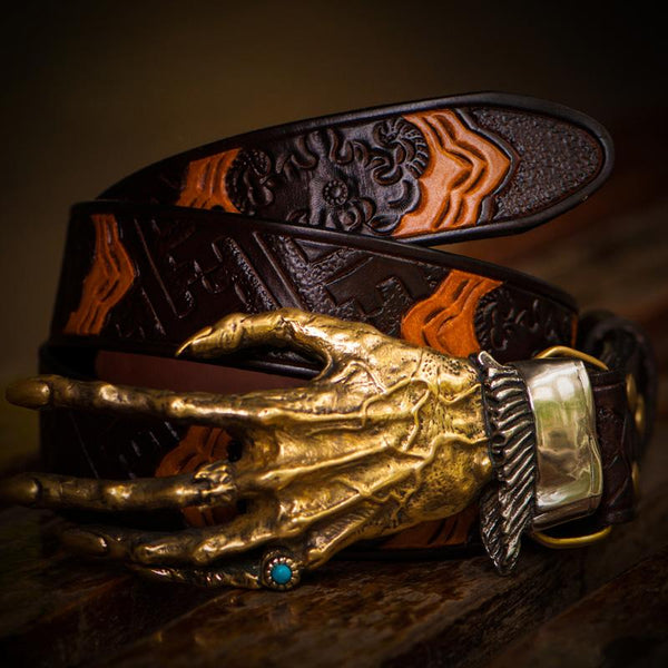 Handmade Genuine Black Leather Mens Belt Custom Cool Leather Men Belt for Men