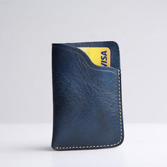 Handmade Leather Mens Cool billfold Wallet Card Holder Small Card Slim Wallets for Men