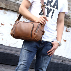 Leather Mens Messenger Bag Cool Weekender Bag Travel Bag Duffle Bags Overnight Bag Holdall Bag for men