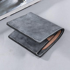 Cool Leather Mens billfold Leather Wallets Men Small Bifold Wallets for Men
