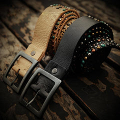 Handmade Genuine Leather Mens Belt Custom Cool Leather Men Black Belts for Men