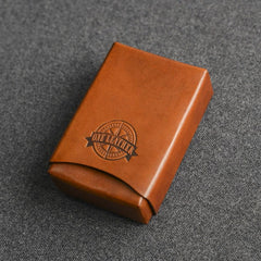 Handmade Black Leather Mens 20pcs Cigarette Case Cool Custom Cigarette Case for Men