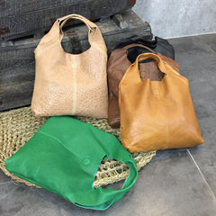 Handmade Genuine Leather Handbag Tote Bag Shopper Bag Shoulder Bag Purse For Women
