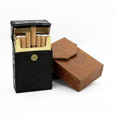 Handmade Cool Leather Mens Engraved Cigarette Holder Case Cigarette Holder for Men