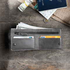 Cool Leather Mens Slim Small Wallet Men billfold Bifold Wallets for Men