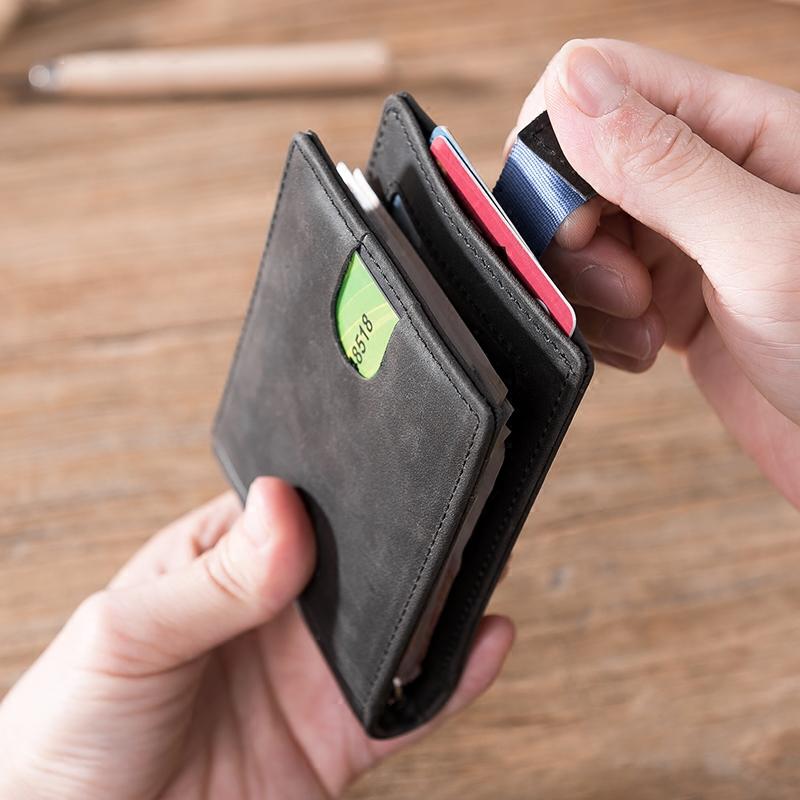 Leather Mens Cool billfold Wallets Card Holder Small Card Slim Wallets for Men