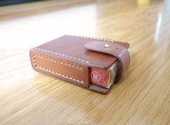 Cool Handmade Brown Leather Mens Cigarette Case for Men