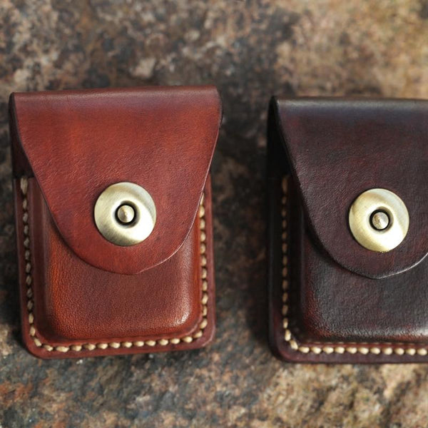 Cool Mens Leather Zippo Lighter Cases with Loop Zippo lighter Holder with clip