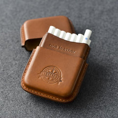Cool Black Leather Mens 14pcs Cigarette Holder Case Cool Custom Cigarette Case for Men