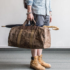 Canvas Mens Weekender Bag Travel Bag Duffle Bags Overnight Bag Holdall Bag for men