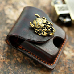 Cool Mens Leather Prajna Zippo Lighter Cases with Loop Zippo lighter Holder with clips