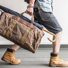 Canvas Mens Weekender Bag Travel Bag Duffle Bags Overnight Bag Holdall Bag for men
