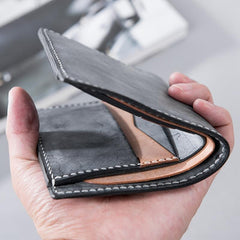 Cool Leather Mens billfold Leather Wallets Men Small Bifold Wallets for Men