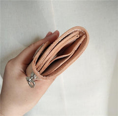 Handmade Leather Small Biker Chain Wallets Cool billfold Biker Wallets with Chain