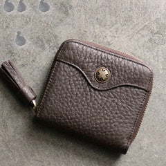 Cute LEATHER Womens Small Wallet Bifold Zipper Small Wallet FOR Women