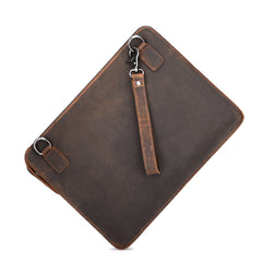GENUINE LEATHER MENS Vintage Brown Clutch Wristlet Bag MESSENGER BAG FOR MEN
