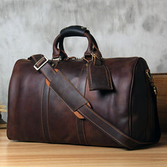 Cool Vintage Leather Mens Large Weekender Bag Travel Bag for Men