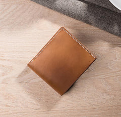 Cool Leather Mens Slim Small Wallets billfold Wallets Bifold for Men