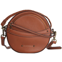 Cute Leather Womens Stylish Circle Crossbody Bag Purse Round Shoulder Bag for Women