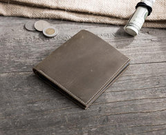 Cool Leather Mens Small Slim Wallet billfold Wallets Bifold for Men