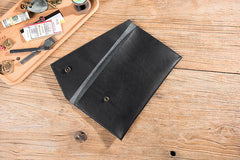 Handmade Leather Mens Clutch Cool Slim Wallet Envelope Clutch Wallet for Men