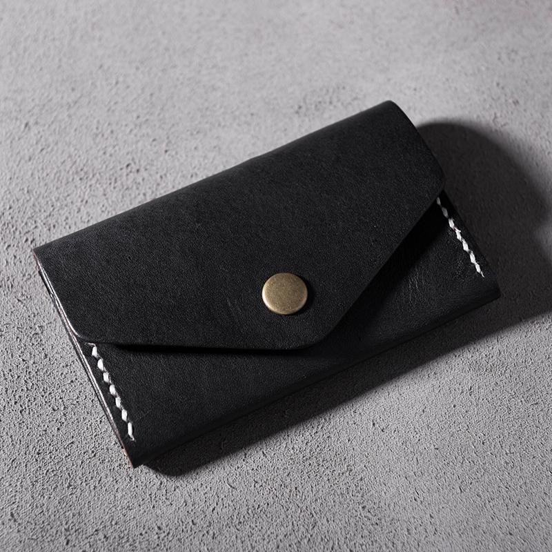 Cool Leather Mens billfold Wallet Card Holder Small Card Slim Wallet for Men