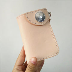 Handmade Leather Small Biker Chain Wallets Cool billfold Biker Wallets with Chain