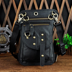 LEATHER MEN FANNY PACK SMALL WAIST BAG HIP PACK BELT BAG BUMBAG FOR MEN