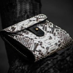 Handmade Leather Boa Skin Tooled Mens billfold Wallet Cool Small Wallet for Men