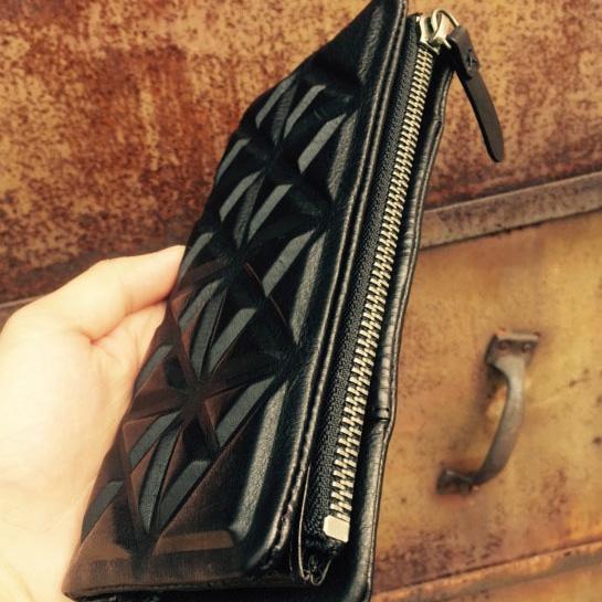 Genuine Leather Mens Cool Long Leather Wallet - Back View