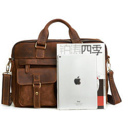 Leather Mens Handbag Briefcase Shoulder Bag Messenger Bag Travel Bag Business Bag for men