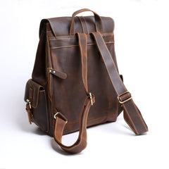 Vintage Leather Mens Backpack Satchel Brown School Backpack Travel Backpack for men