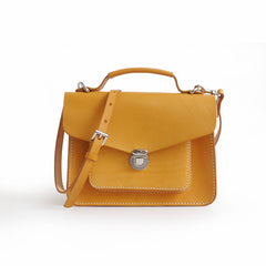 Handmade Womens Leather shoulder bag Satchel Bag School Bag for women