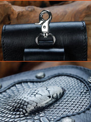 Cool Leather Mens Snake Biker Belt Pouch Waist Bag Drop Leg Bag for Men