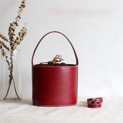 Handmade Leather Barrel bag shopper bag for women leather handbag shoulder bag - EverHandmade
