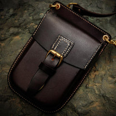 Leather Belt Pouches Mens Small Cases Waist Bag Hip Pack Belt Bag Fanny Pack Bumbag for Men