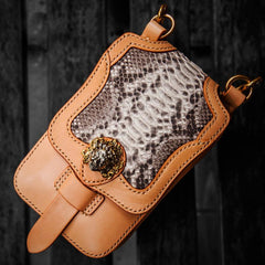 Handmade Mens Leather Belt Pouch Cases Waist Bag Hip Pack Belt Bag for Men