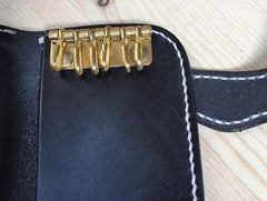 Handmade Leather Mens Biker Key Wallet Cool Key Wallets Card Wallet for Men