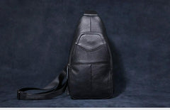 Genuine Leather Mens Cool Chest Bag Sling Bag Crossbody Bag Travel Bag Hiking Bag for men