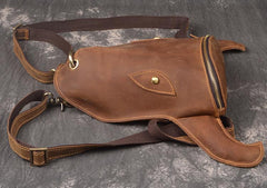 Cool Leather Mens XO Bull Backpack Tan Travel Backpack Unique Backpack for men